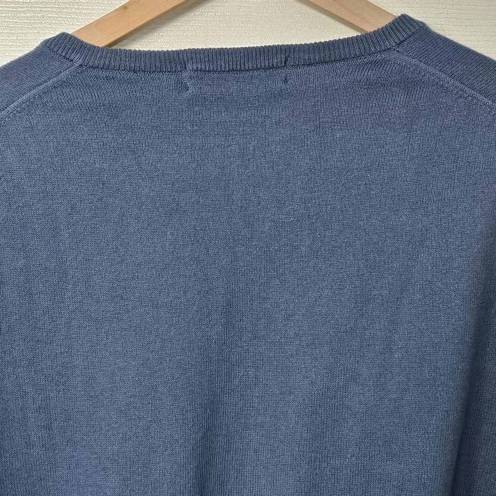 J.Crew Blue Cotton Cashmere V-Neck Sweater Men’s Small